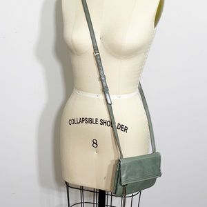 Hobo Sage Foldover Crossbody Mini Wallet Bag
